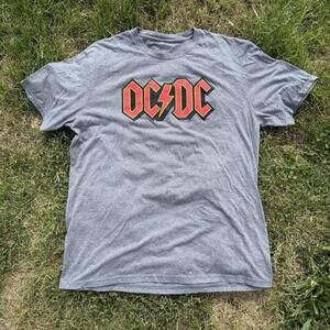 AC/DC Band Tee Black Medium T Shirt Used Grey